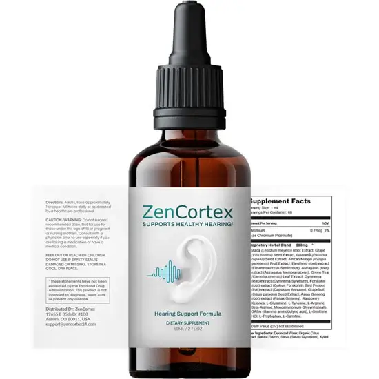 ZenCortex tinnitus Bottle Label 